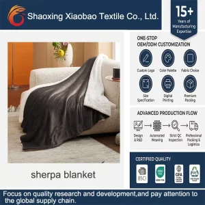New Arrival Top Quality Factory 100% Polyester Knitted Sherpa Throw Blanket for Home