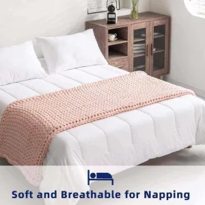 New Arrivals 100% Organic Cotton Handmade Heavy Chunky Yarn Weighted Knitted Blanket