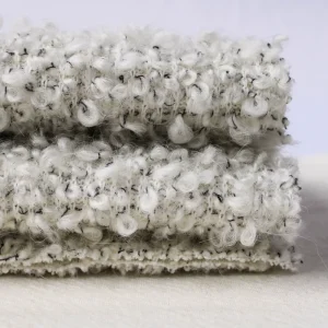 New Arrivals Black White Soft Comfortable Fashion Boucle Knitted Wool Fleece Polyester Teddy Fabric