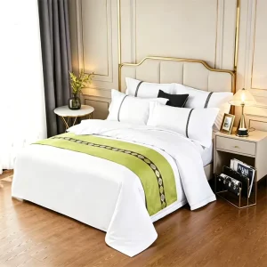 New Bed Flag Hotel Bedding Tail Towel Homestay Light Simple Waterproof Polyester Linen 200TC Bed Runner