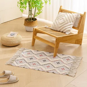 New Boho Printed Area Rug Tufted Carpet With Hand knotted Tassels Printed Floor Mat for Living Room