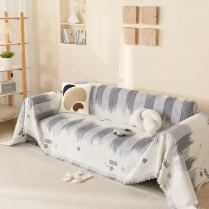 New Chenille Geometric Elastic Stretch Washable Customized All Season Non Slip Full Wrap Sofa Towel Cover Universal Sofa Blanket