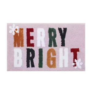 New Christmas Rug Cartoon Tufted Non Slip Absorbent Polyester Bath Mat for Bathroom Decoration
