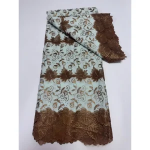 New Colorful Laser-Cut Breathable Knitted 100% Polyester Sequin Lace Fabric High Quality Home Textile Medium Weight