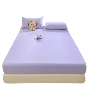 New Custom 200TC Breathable Flat Bed Sheet Set with Printed Pillowcase Fitted Sheet for Hotel & Home Use
