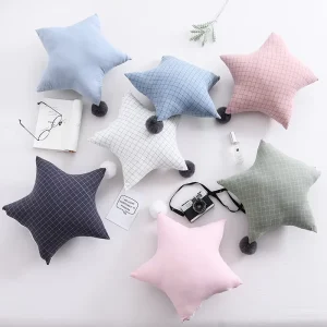 New Cute Cotton Woven Star Shaped Simple Decorative Throw Pillow All Season Portable Living Room Bedroom Sofa Home Decor