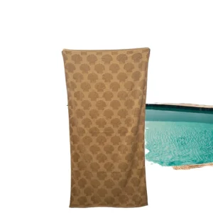 New Design 100% Cotton Terry Embossed Rectangle Pool Bath Towel Customized OEM&ODM Sand Free Absorption Beach logo