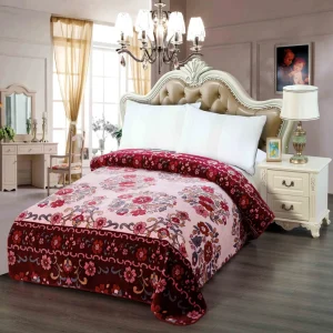 New Design 2 Ply Mink Flannel Fleece Blankets Custom King Size Raschel Blanket for Winter