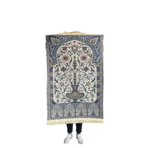 New Design Classical Anti Slip Prayer Rug Islam Gifts Prayer Mat Fringes Both Sides Prayer Folding Mats for Muslim