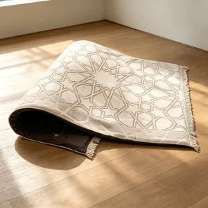 New Design Cushioned Memory Foam with Zipper Polyester Prayer Mat Soft Knee Support Muslim Style Washable for Home Mosque