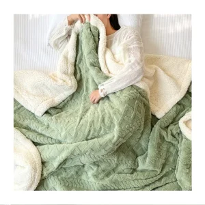 New Design Custom Logo Size Solid Color Double Flannel Fleece Throws Blankets 100% Polyester Woven Festival for Winter High