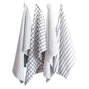 New Design Custom logo Cotton Dish Towels for Kitchen Super Soft Quick Drying Plaid Weave Clean Tea Towel