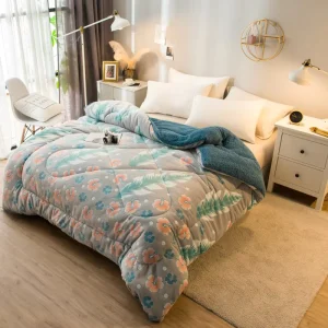 New Design Flannel Comforter Set Winter Bedspread Quilt