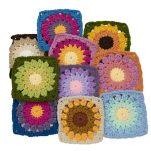 New Design Handmade Crocheted Woven Braided Non Slip Contemporary Gradient Color Square Place Mats for Home Weddings or Hotels