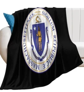 New Design Massachusetts State Us Flag Personalized Custom Flag Fashion Flannel Sofa Blanket Household Blanket for All Seasons