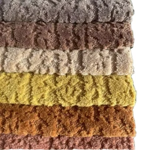 New Design Pattern Cut Pile Knitted Breathable 100% Polyester Velvet Sofa Fabric for Home Textile Furniture