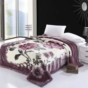 New Design Raschel Blanket Cozy Soft Lamb Plush Fuzzy Throws for Couch Travel Bed Warm Any Room Solid Pattern Joyous Festival