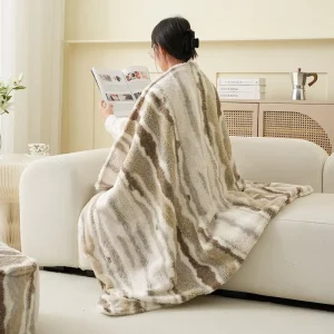 New Design Soft Fleece Throw Blanket Double sided Usable Gradient Color Plush Fluffy Blankets