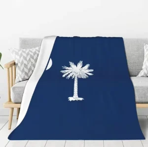 New Design South Carolina State Us Flag Personalized Custom Flag Fashion Flannel Sofa Blanket Household Blanket for All Seasons