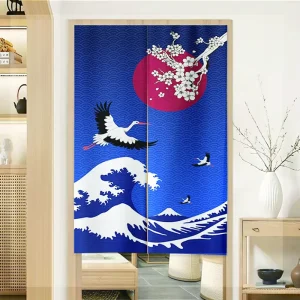 New Design Sublimation Printing Promotional Home Japanese Style Kitchen Full Printing Hanging Door Durtain Decoration