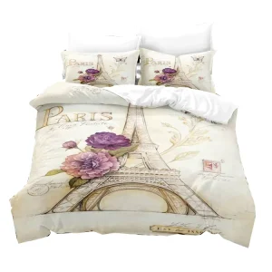 New Design Woven Polyester Microfiber Digital Printing Duvet Cover Set for Home & Hotel Use