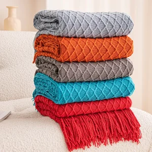 New Diamond Knitted Throw Blanket Bed Runner Decorative Bed End Cover Air Conditioning Nap Blanket