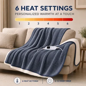 New Electric Heated Blanket 130*160cm Flannel 220V 6 Heat Settings Auto off for Winter OEM ODM