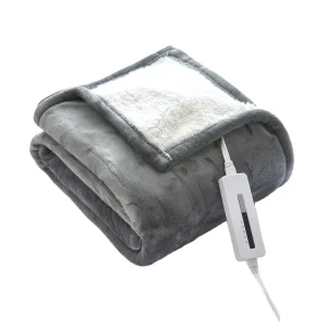 New Electric Heated Blanket Heating Sherpa Blankets Reversible Flannel Heated Throw Electric Blanket for Winter