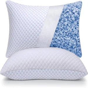 New Fabric Ultra Soft Luxury Bamboo Shredded Memory Foam Bed Cooling Pillow