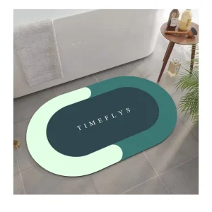 New Fashion Washable Slip resistant Super Absorbent Microfiber & Rubber Printed Bathroom Mat