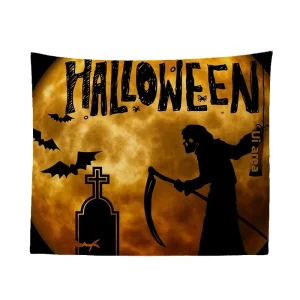 New Foreign Trade Printed Hanging Cloth Art Halloween Pumpkin Tapestry Wall Hanging Home Decor Mural Beach Towel Nordic Style