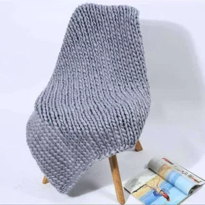 New Handmade Nature Multiple Colour Fluffy Weighted Throw Chenille Knitted Blanket for Home Decor