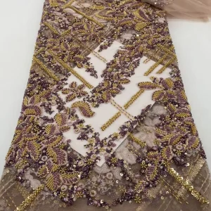 New Heavy Industry Beaded Embroidery Sequined Embroidered Wedding Dress Pearl Embroidery Tulle Fabric