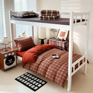 New High Quality Eco-Friendly Woven Polyester Modern Unprinted Plaid Three/Four-Piece Set Student Dormitory Hotel Home