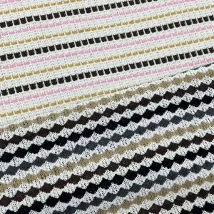New High Quality Yarn Dyed Jacquard Fabric Crochet Hollow Out Fabric for Women Summer Garments