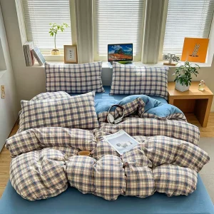 New High-Weight Super Soft Polyester Seersucker Double-Layer Fabric Three/Four-Piece Single Quilt Cover Series for Hotel
