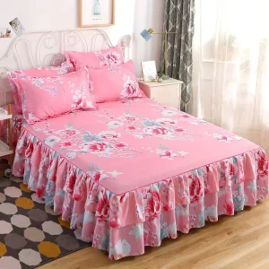 New Korean Style Bed Skirt Three-piece Bedspread Duvet Set Sheet Set