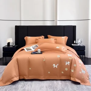 New LUXURY Eco-Friendly Modern Long Staple Cotton Pure Cotton Four-Piece Embroidered Quilt Cover Bed Home
