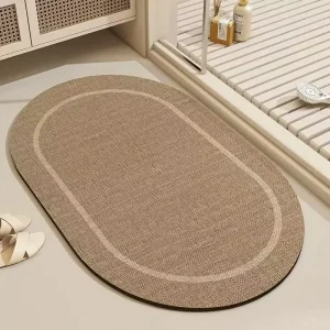 New Luxurious Oval Square Bath Bathroom Rug Anti Non slip Water Absorbent Floor Bathroom Mats