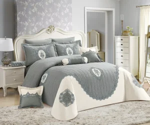 New Luxury Design Bedroom European Style Skin Friendly Duvet Cover Bed Sheet Plain Embroidered Bedding Soft Set