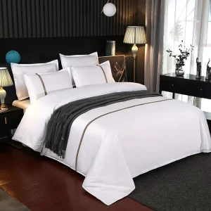 New Luxury Eco Friendly Machine Washable 100% Polyester Thick 4PCS Bed Sheets Set Customizable 5 Star Hotel Home Bedding