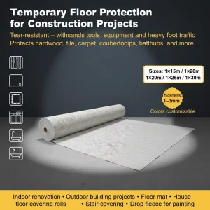 New Material House Floor Covering Rolls Temporary Floor Protection For Living Room Protection