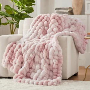 New Popularity Double Side Ruched Fur Throw Blanket High Quality Skin Friendly Multipurpose Blanket