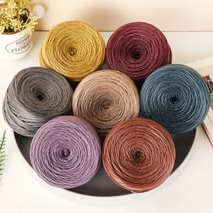 New Product 200g Nappa Leather Matte T shirt Yarn 100% Polyester Thread for Crocheting Bags