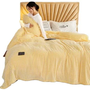 New Solid Color Simple Modern Milk Velvet Air Conditioning Blanket Four Seasons Use Office Bed Sofa Cover