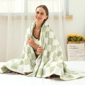 New Solid Plaid Knitted Blanket Folded Knitted Korean Blanket Plaid Knitted Adult Blanket Hand Knitted