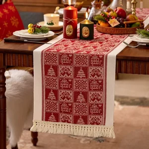 New Style Christmas Rustic Table Runner 72in Waterproof for Holiday Party Decor Rectangular
