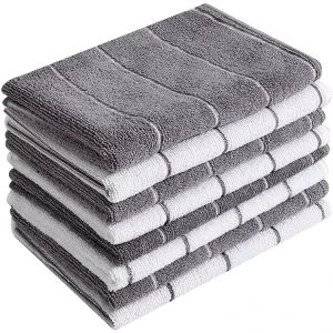 New Style Eco-friendly Soft Comfortable Microfiber Fabric Disposable Washable Dining & Kitchen Towels White Grey