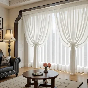 New Style Phantom Yarn Solid Tulle Gauze White Transparent Light Permeable Curtains for Living Room