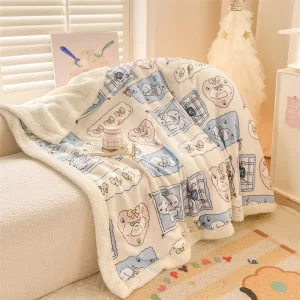 New Style Solid Rabbit Faux Fur Blanket for Bed Cover or Decoration Luxury Sofa Throw
